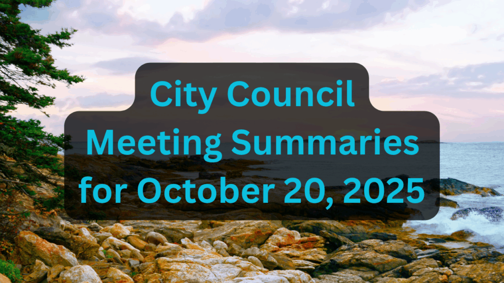 City Council Meeting Summaries for Oct 20 2025