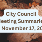 City Council Meeting Summaries for November 17, 2025
