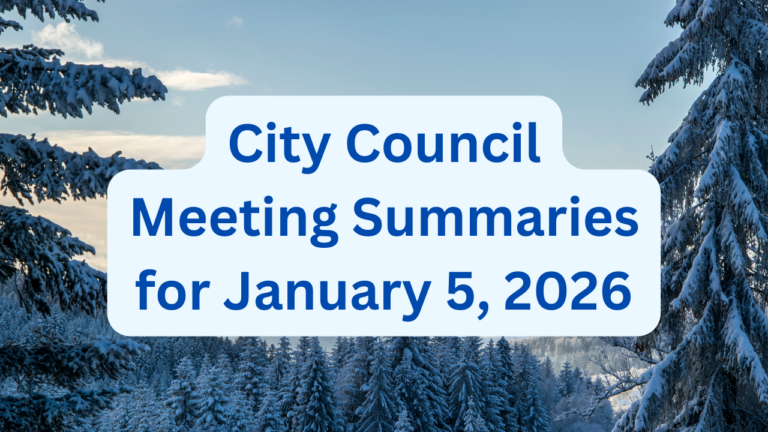 City Council Meeting Summaries for January 5, 2026
