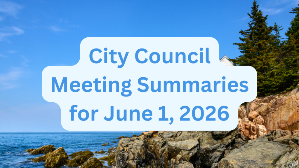 City Council Meeting Summaries for June 1, 2026